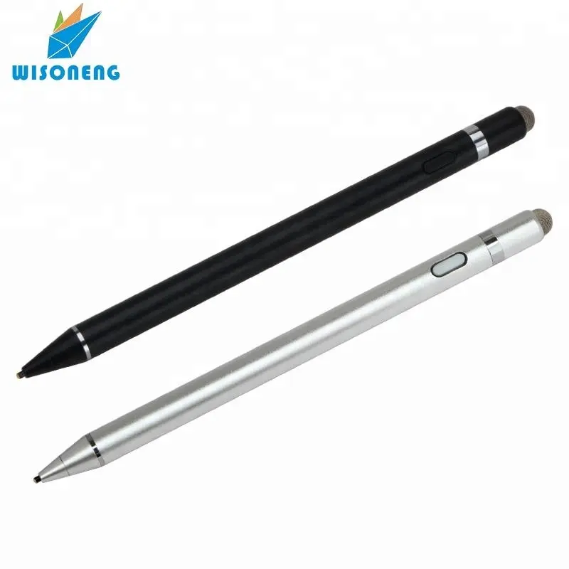 Capacitive 1.45mm Fine Point 2 in 1 Active Stylus for Drawing and Handwriting on Touch Screen Smartphones and Tablets Aluminum