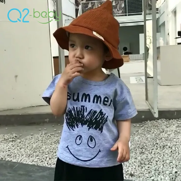 Q2-baby Summer Wear Boutique Infant Clothes Round Neck Baby T Shirts