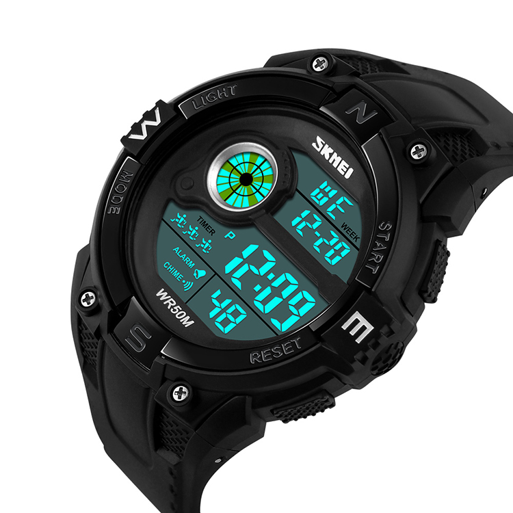 5 бар chime ручной часы завод relojes moda отсчет подпушка таймер для мужчин Спорт цифровые skmei 1279