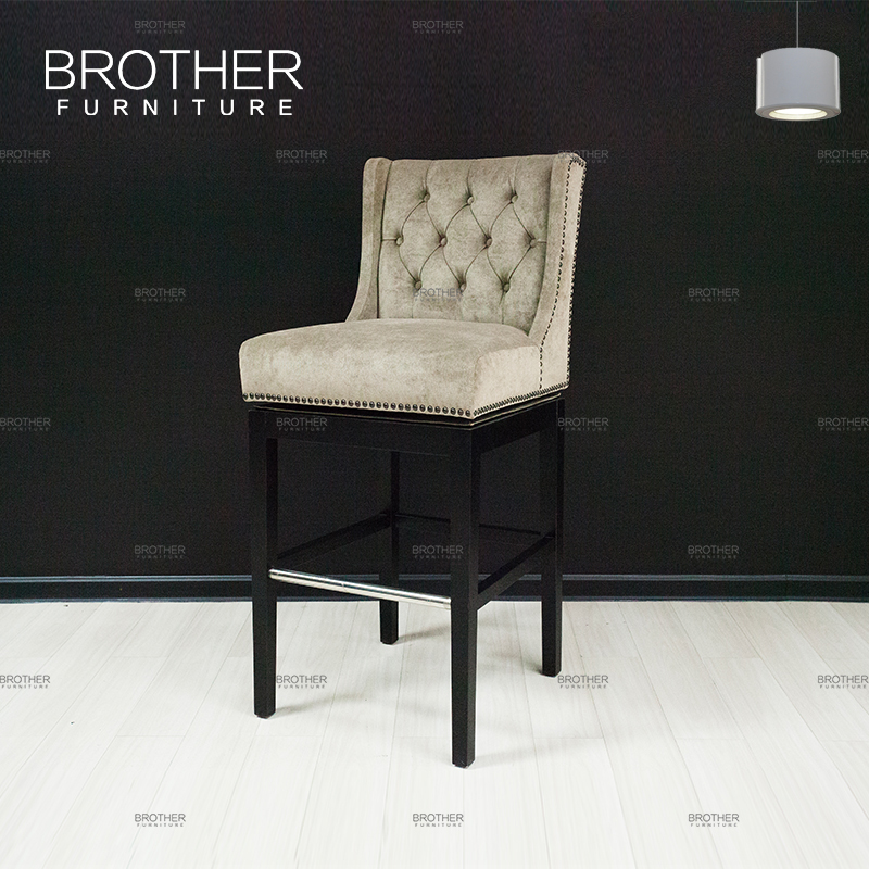 Оптовая продажа антикварная ткань барный стул/Ресторан tufted барные стулья с высокой спинкой