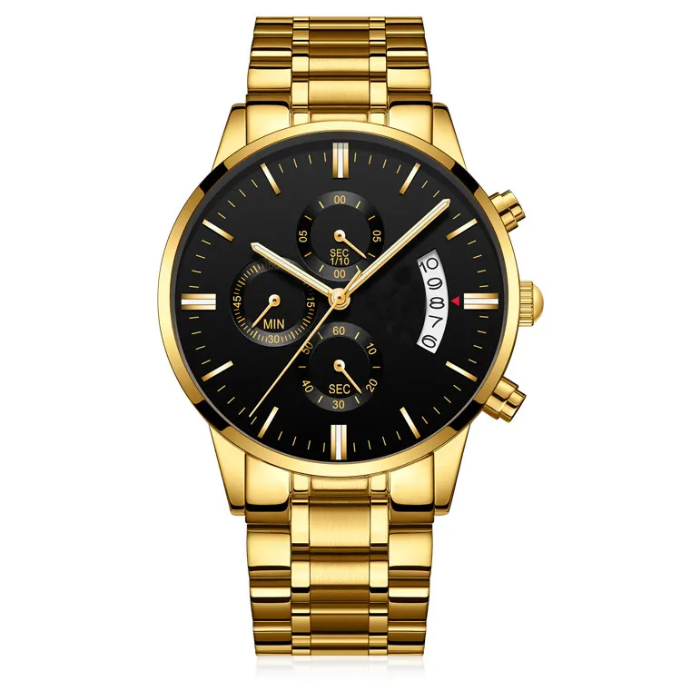 Top Brand Luxury Men Waterproof Stainless Steel Casual Gold Watch Men's Quartz Clock Male Sports Watches relogio masculino