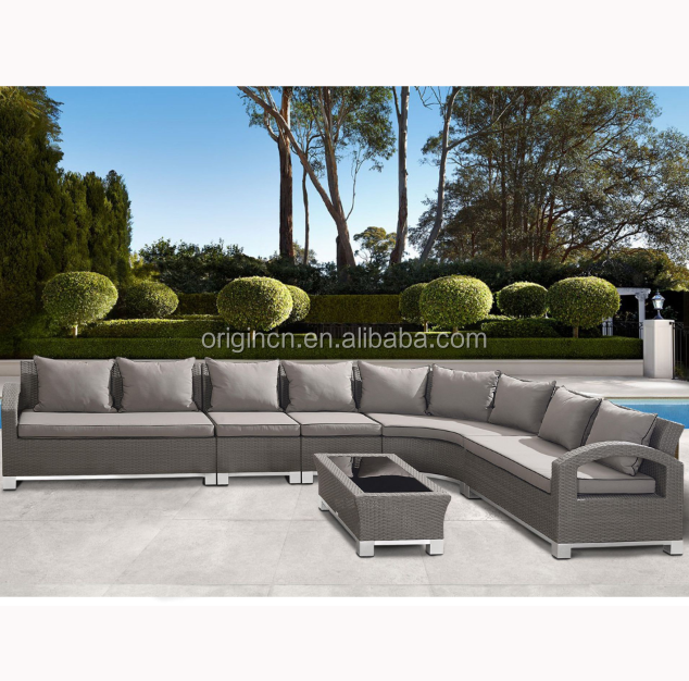 Big lots beautiful sectional outdoor L shaped sofa set extra large modern patio furniture