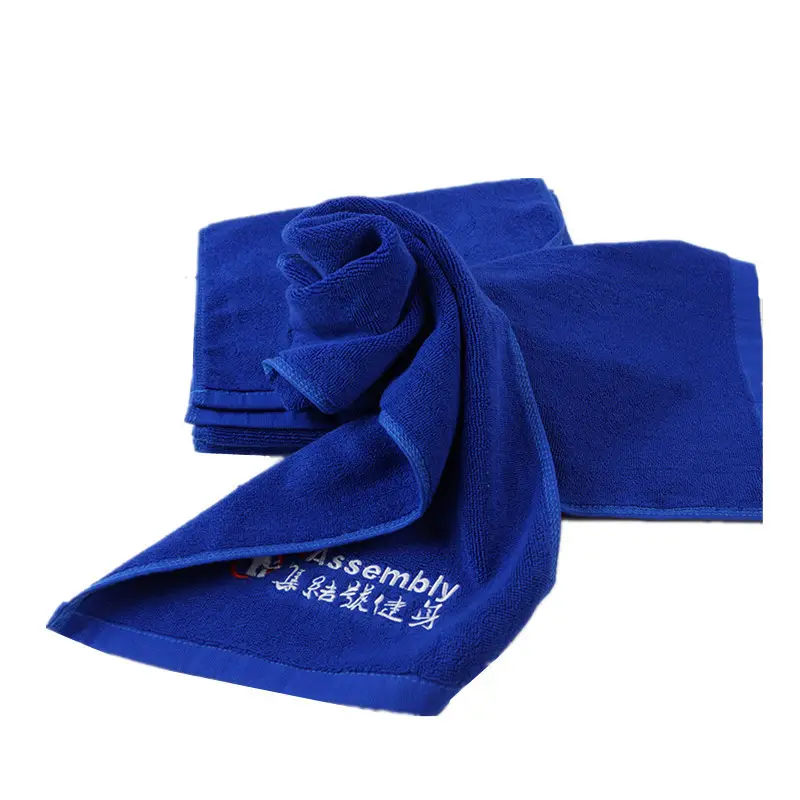 Super cheap custom logo royal blue towels