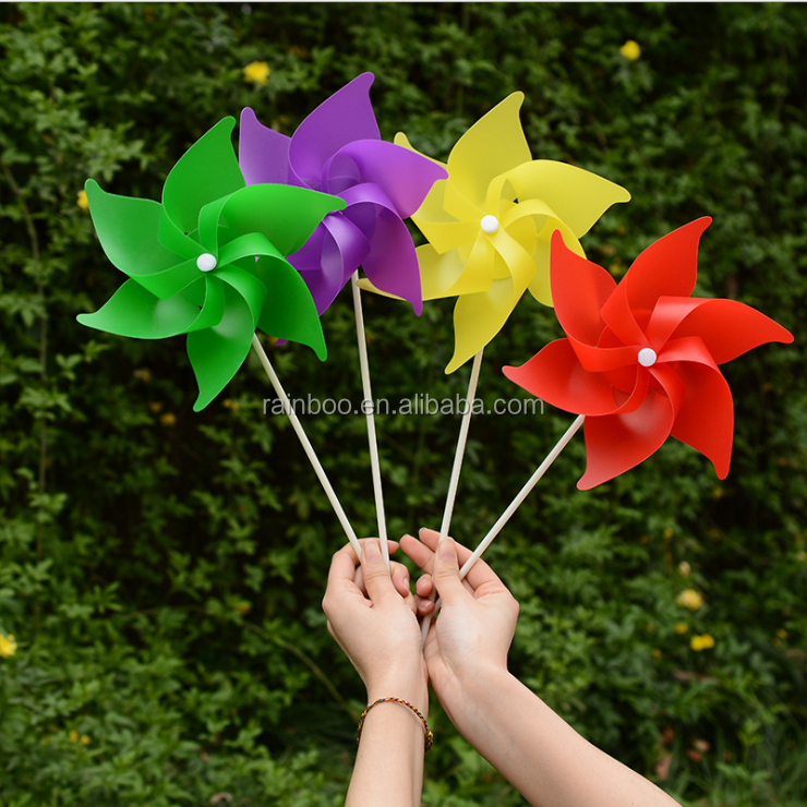 Promotional advertising garden party decoration plastic pinwheel toy windmill toy for kids