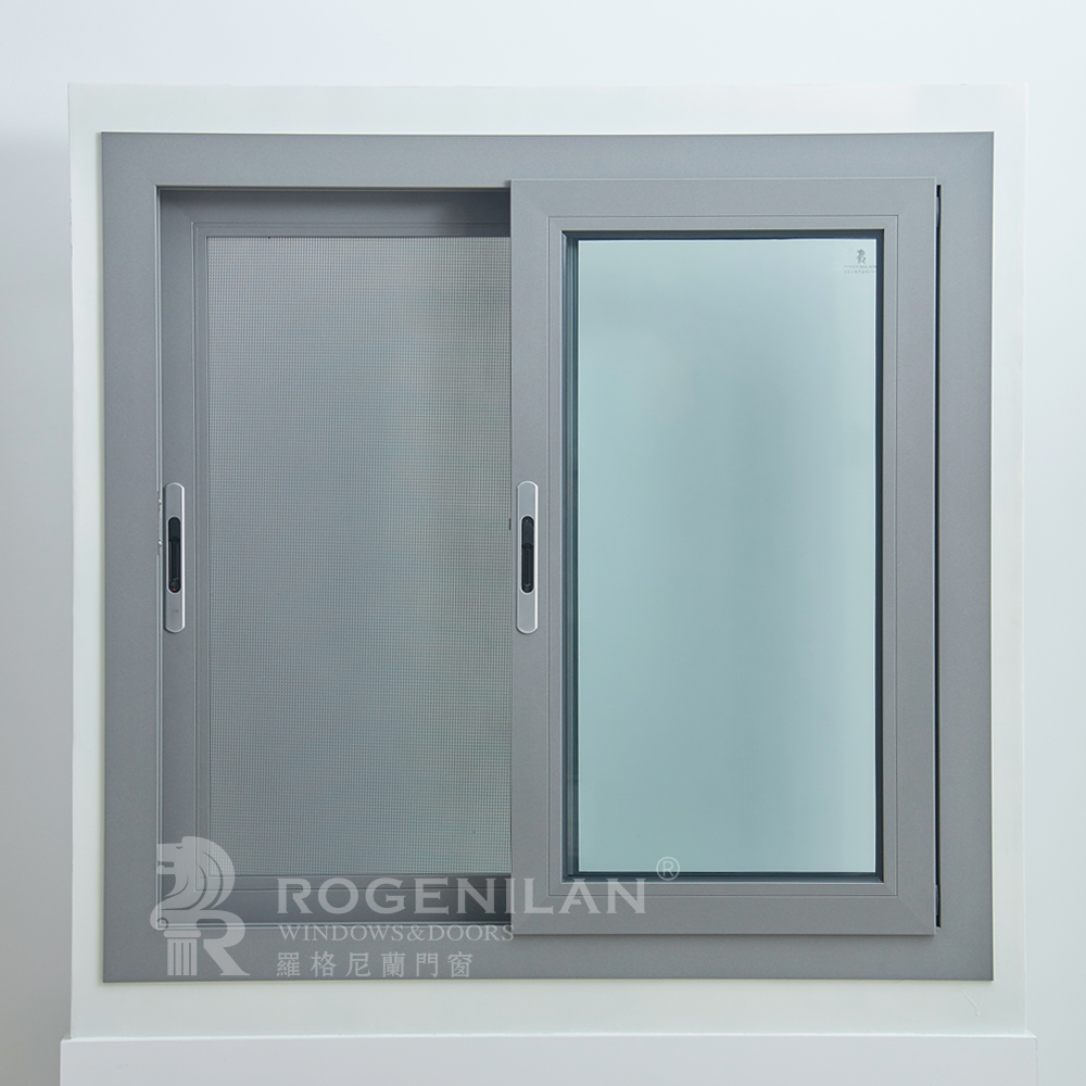 ROGENILAN 100 серия двойное застекленное алюминиевое раздвижное окно с flyscreen