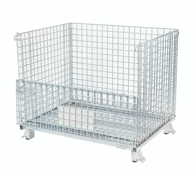 Industrial Steel Crate Pallet stackable storage wire mesh containers
