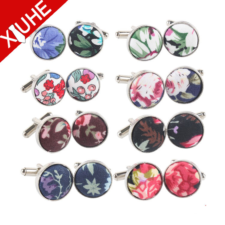 wholesale new fashion beautiful floral cufflinks