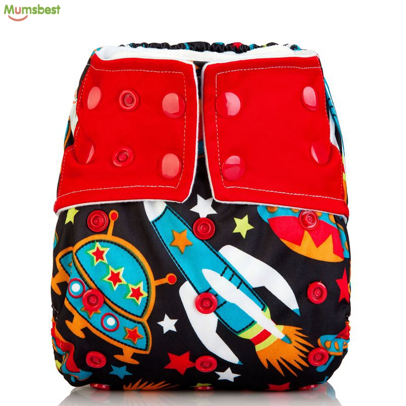 Washable pul fabric AIO baby cloth diaper with insert of 3 layers microfiber