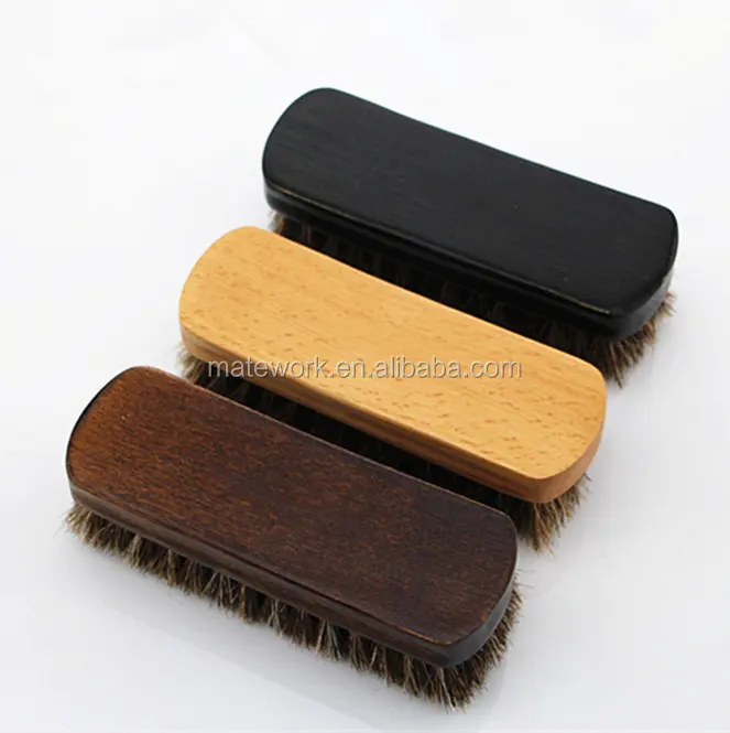 High Quality wooden horse hair shoe polish brush,brush clothing