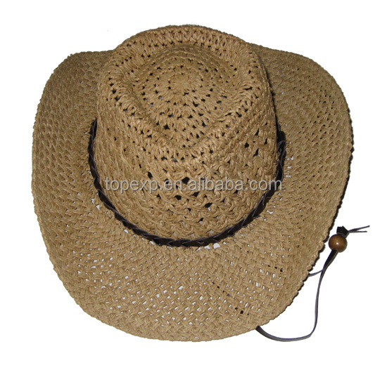 animal print cowboy hard paper straw hat