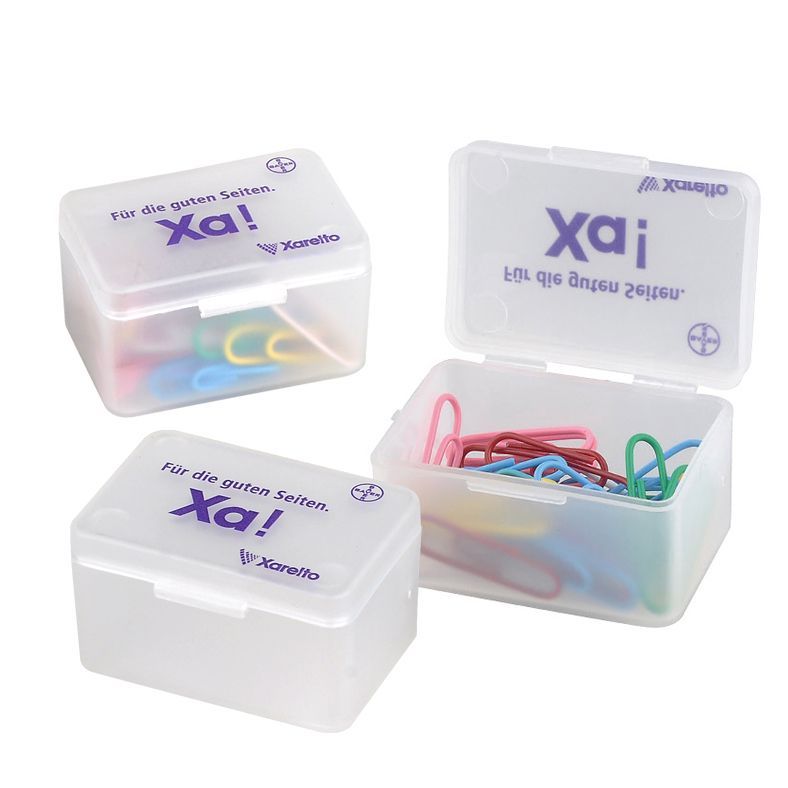 Personal Pocket compact office desktop flip-open cover frosty Plastic cubic box notes document file stationery paper clip case