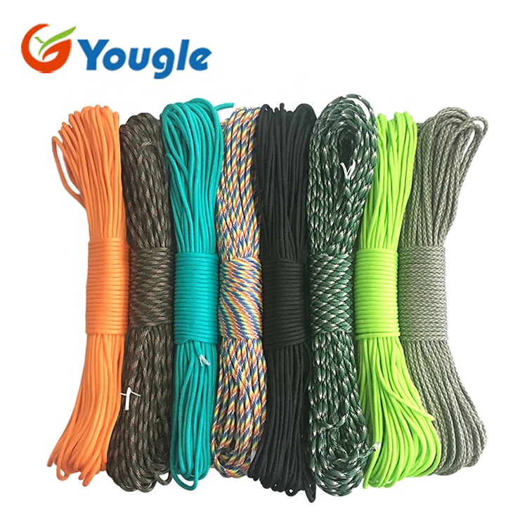 Паракорд YOUGLE 100 фута (31 метр) 550 парашютный, шнурок для палатки, веревка Mil Spec Type III 7 нитей для пеших прогулок, кемпинга
