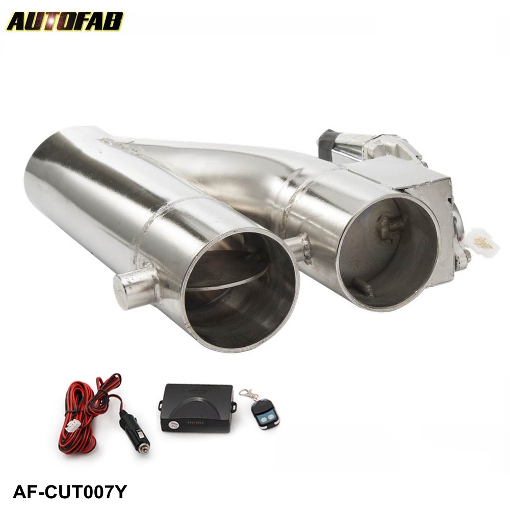 AUTOFAB Patented Product jdm 2.25"/ 2.5"/3" Electric Exhaust Dump Cutout E-cut Out Bypass/Switch Dual-Valve System AF-CUT007YDS
