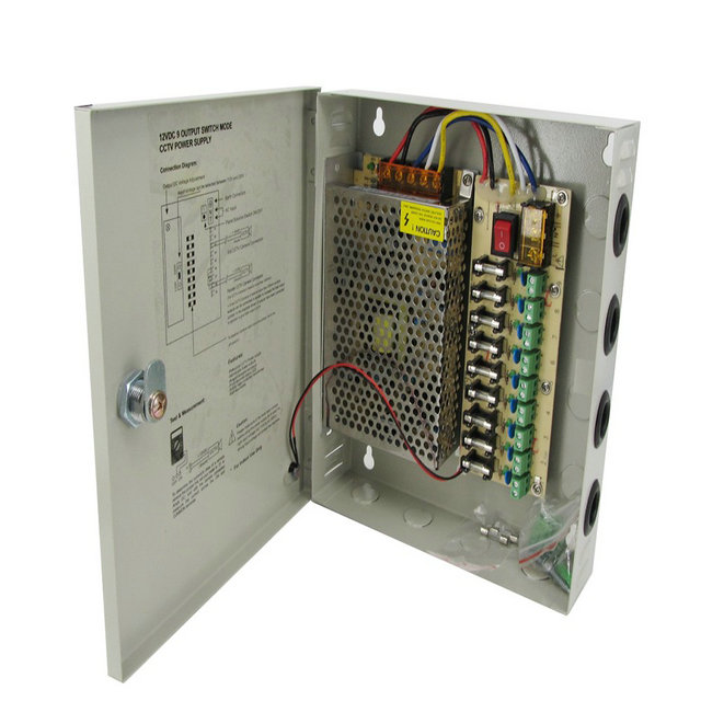 S-120-12 блок питания 12V 10A 9CH, CCTV камеры безопасности, блок питания