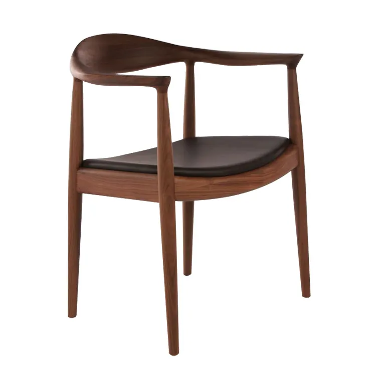 Современные деревянные стулья для ресторанов, скандинавские стулья из темного дерева для ресторанов, оптовая продажа, обеденный стул из массива дерева для кафе