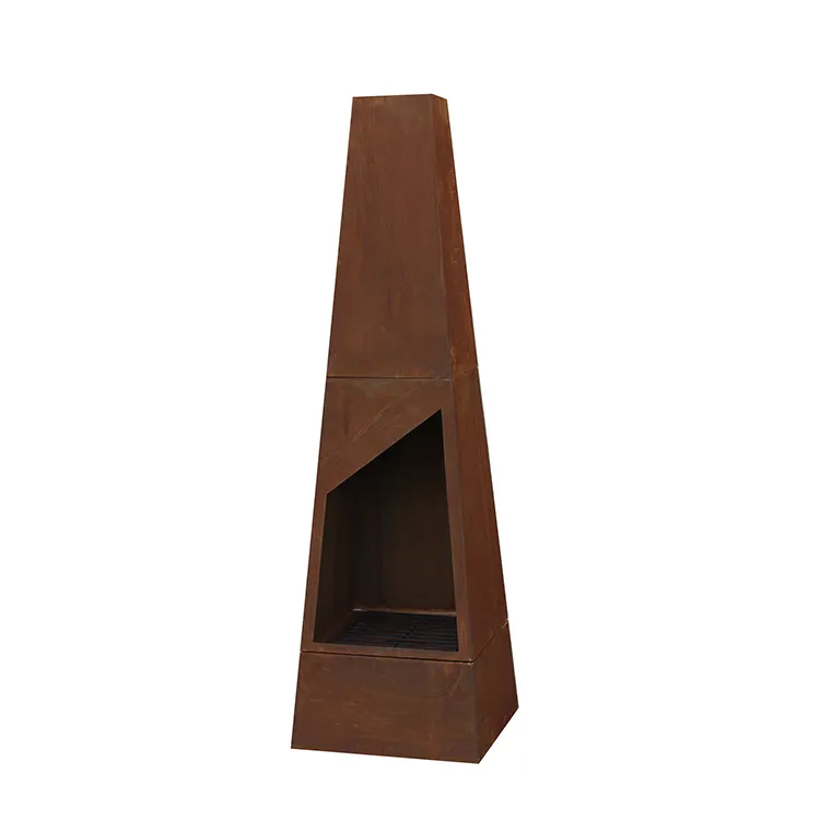 Outdoor Hot Selling Rust Corten Steel Fireplace for Wood Burning