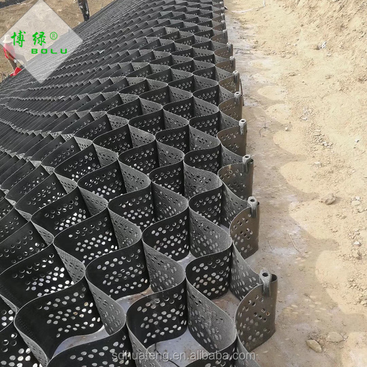 Высокое качество дорожного армирования стабилизатор гравия hdpe почвы пластиковая георешетка