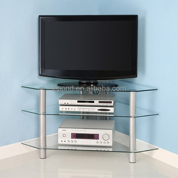 N137 New Type China Supplier 44-inch Corner TV Stand Metal and Glass TV Stand