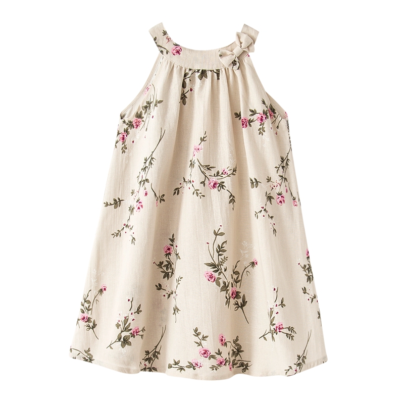 Мечта Колыбель Peach Blossom Лен 8 лет девушки платье дизайн