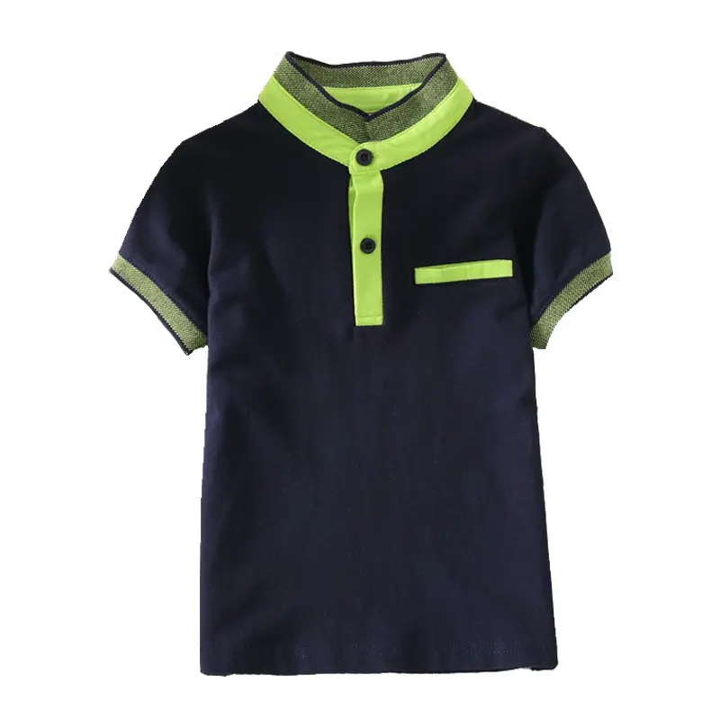 summer kids clothes short sleeve cotton private label kids clothes wholesale stand collar polo shirt for boy
