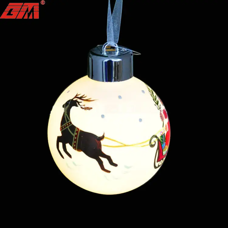 Оптовая продажа, Рождественская дешевая светодиодная подвесная декорация из дутого стекла