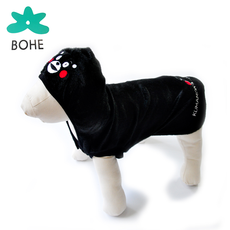 Luvp + K-KUMAMON собака балахон собака черная короткая плюшевая зимняя одежда