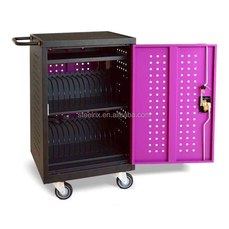 Tablet storage and charging cart for 30 devices BIFMA approved made in China