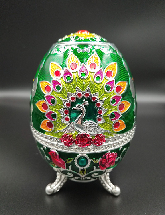 Горячие модели с зеленым покрытием Павлин Стиль Faberge яйцо цинковый сплав автоматический держатель зубочистки для лучшего подарка супер хороший