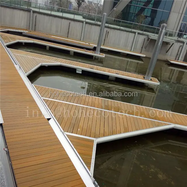 wood plastic composite floating dock plastic pontoons deck