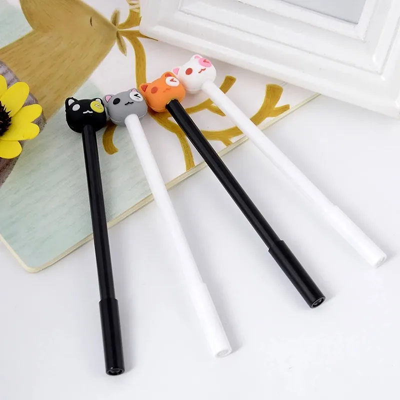 Creative Cartoon Neutral Pen Cute Cat Black Pen Students Sign Pen Stationery With 0.5mm