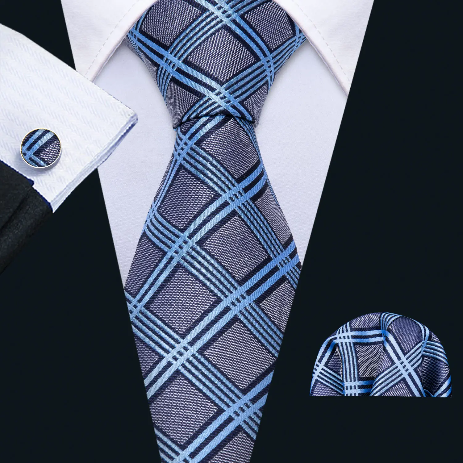 China Factory Wholesales Business Silk Man Neckties Set