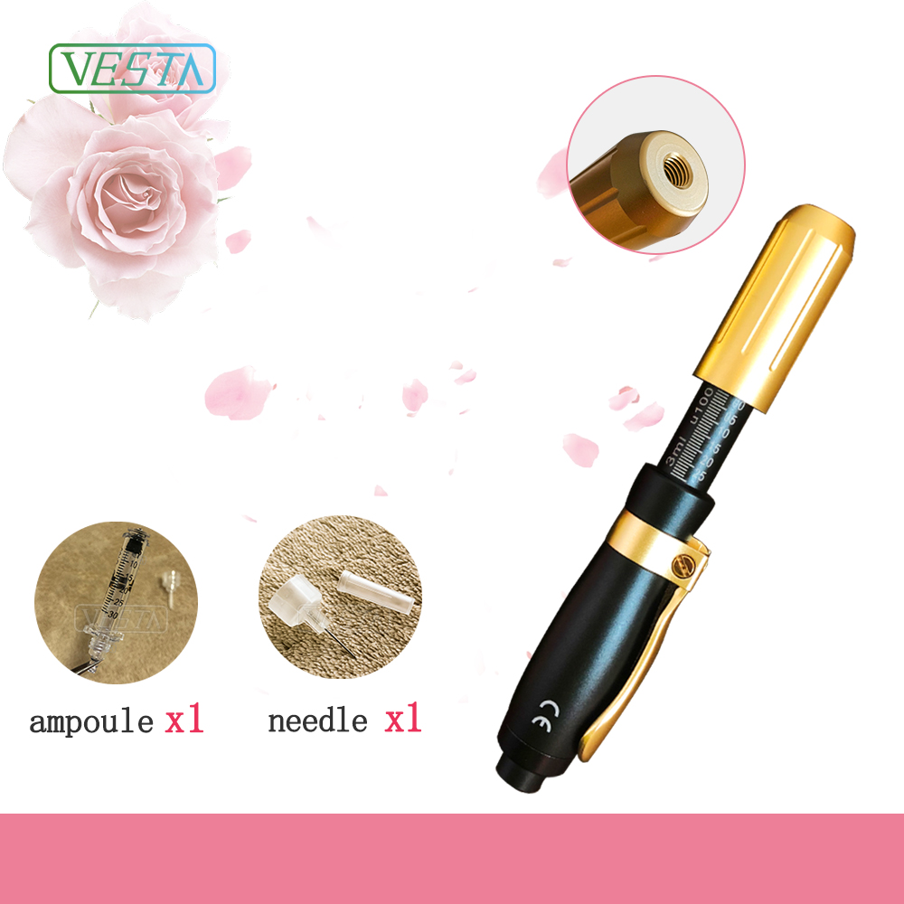 2019 Vesta против морщин Черное золото иглы Бесплатная инъекция мезотерапия Гиалуроновая кислота ручка для лица кожи затяжки