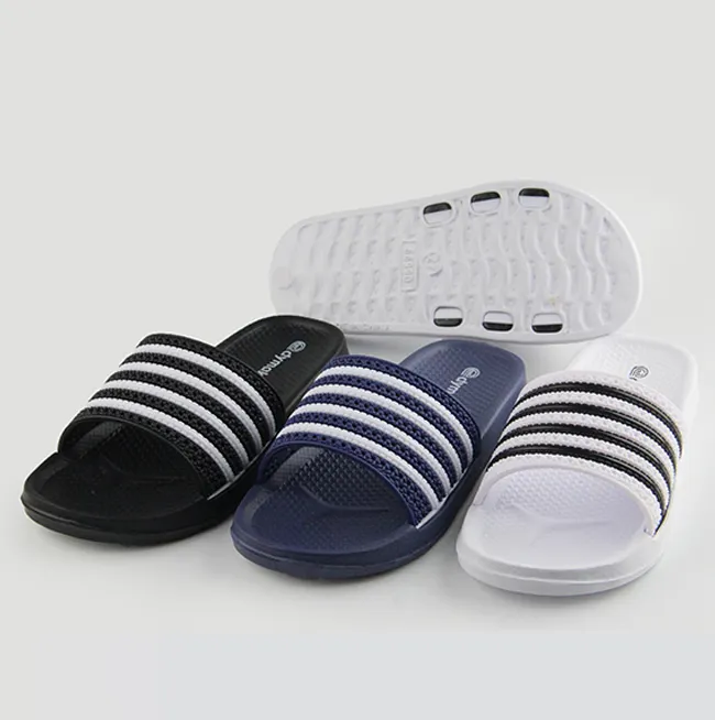 Top Striped Children Black-White Striped EVA Slippers Men Plastic Injection Slide Custom Kids Slippers