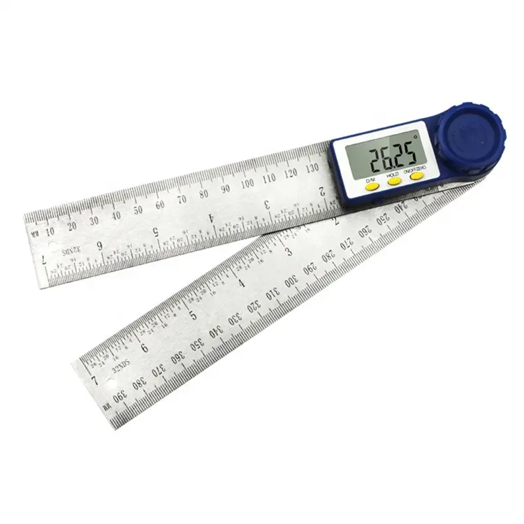 0-360 Degree 2in 1 stainless steel digital display angle protractor woodworking tool angle measuring instrument.
