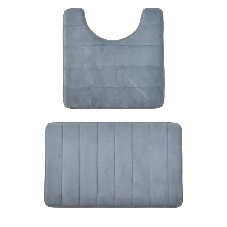 (CHAKME) Microfiber Absorb Water Bathroom mats Base Non Slip Toilet Mat Set 3 pieces