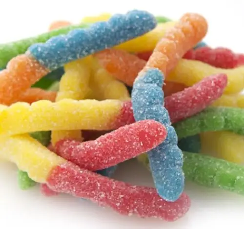 CUSTOM YOUR BRAND Gummi Sour Neon Worms bulk gummy candy