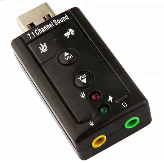Лучшая Цена Мини 7,1 канальный USB внешняя звуковая карта аудио адаптер