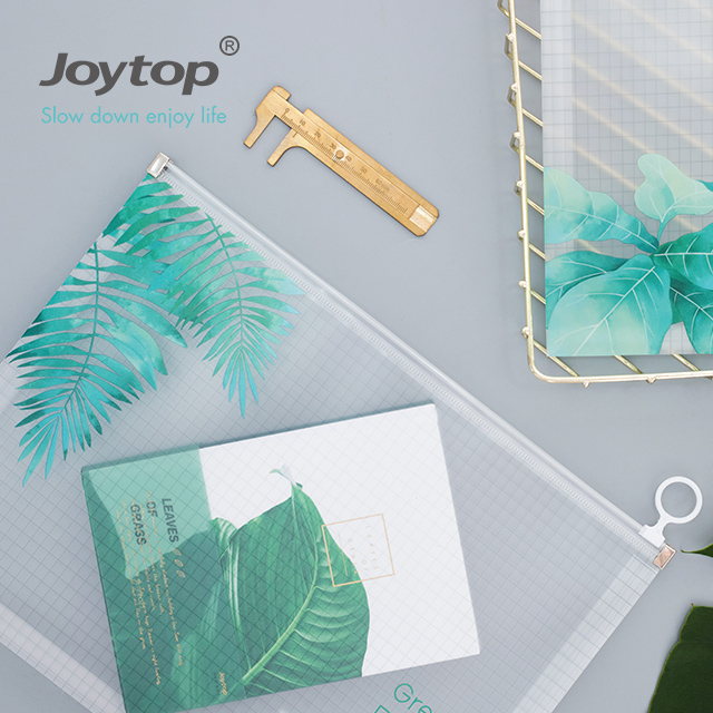 Папка для документов Joytop Green planet PP A5, органайзер для файлов, сумка на молнии с растительным дизайном, 6402