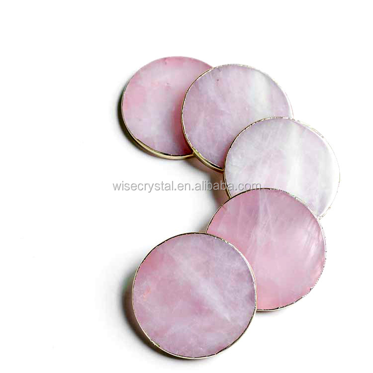 Beverage Coasters crystal coaster rose quartz slices Tea Cup Pad