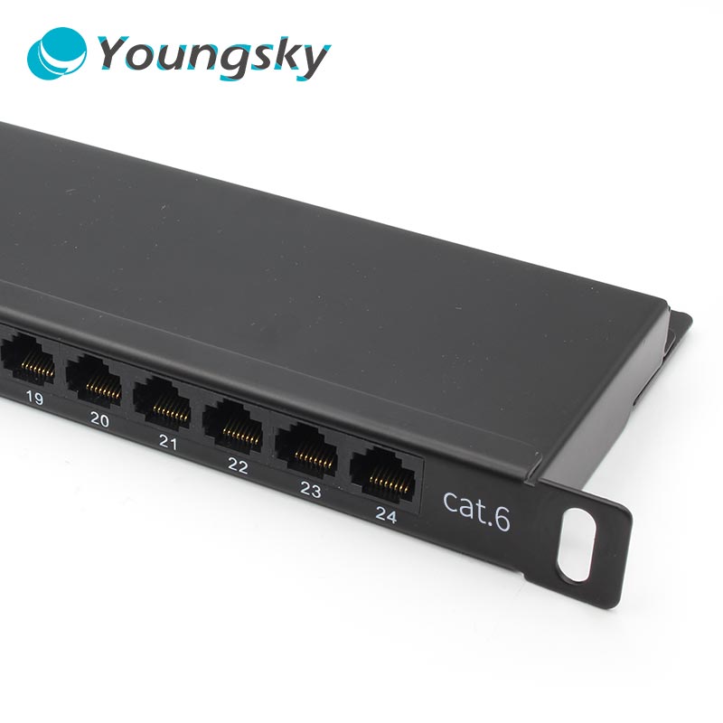Китай производство двойной IDC 0.5U RJ45 24 порта патч-панель