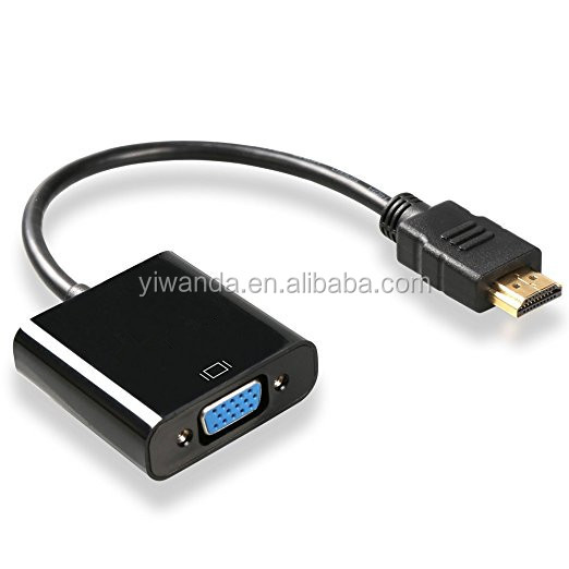 Позолоченный адаптер HDMI в VGA HD1080P HDMI в VGA, переходник «штырь-гнездо» с кабелем питания Micro USB и аудиокабелем 3,5 мм