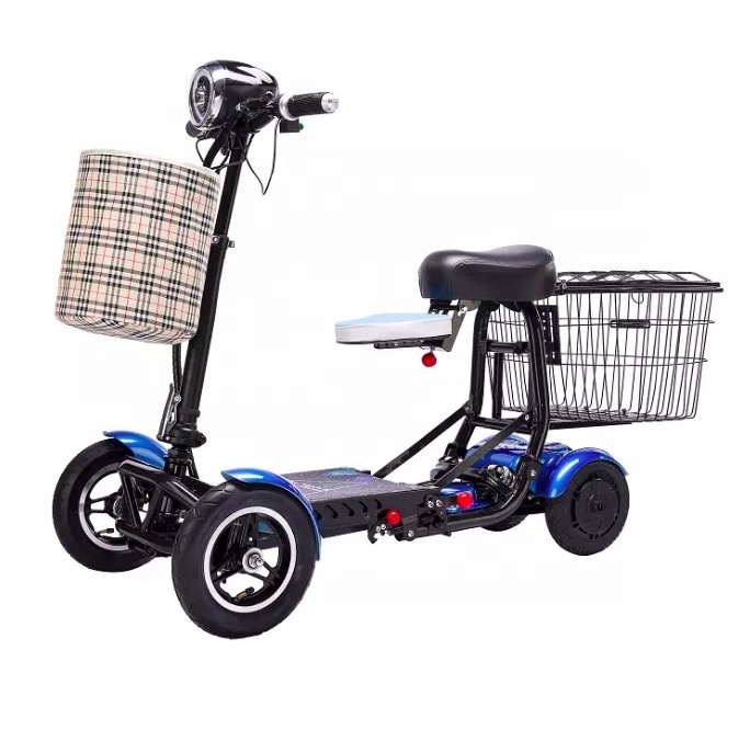 4 wheel foldable scooter double seat electric mobility scooter folding for adults disabled