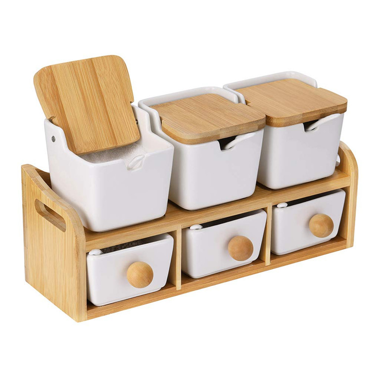 Hot Sale Personalized Handmade Ceramic Sugar Storage Container and Salt Seasoning Box