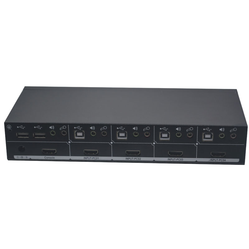 4-канальный 4-канальный USB-микрофон 4 канала, аудио-в одном экране, HDMI USB2.0 kvm 4 видео в одном экране, KVM-переключатель в реальном времени
