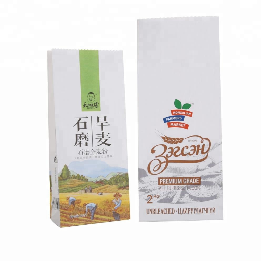 Пакеты для упаковки муки, кукурузы, пурпурной бумаги, 2 кг/5 фунтов
