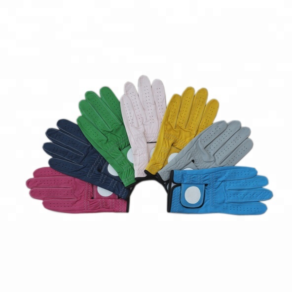 Hot Sale Soft Full Color Indonesia Cabretta Leather Golf Glove with Your Own Logo