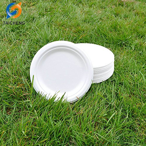 100% compostable и биоразлагаемые, 9 "10" одноразовые SUGARCANE BAGASSE тарелки