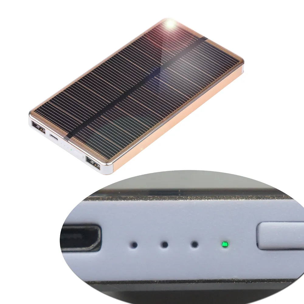 PowerGreen Solar Battery Box Mini Panel 10000mAh Solar Charger External Battery Pack For Mobile