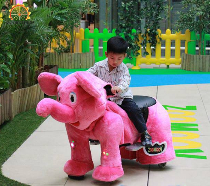 Hot Sale 12V Battery Drive Electric Motorized Plush Animal Kiddie Ride For Mall Rental Coin Operated