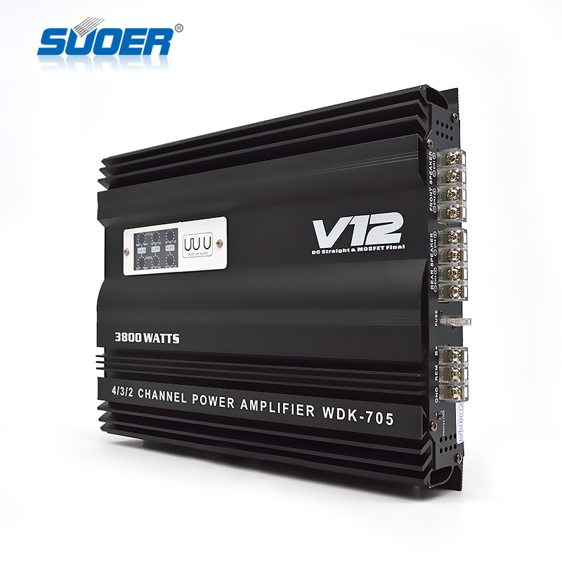WDK-705 12V авто усилитель 4 канальный звук цифровой автомобильный усилитель звука 3800W